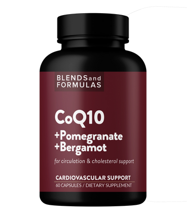 Liposomal CoQ10 Bergamot Pomegranate Ubiquinol Natural Circulation Cholesterol Cardiovascular Supplement