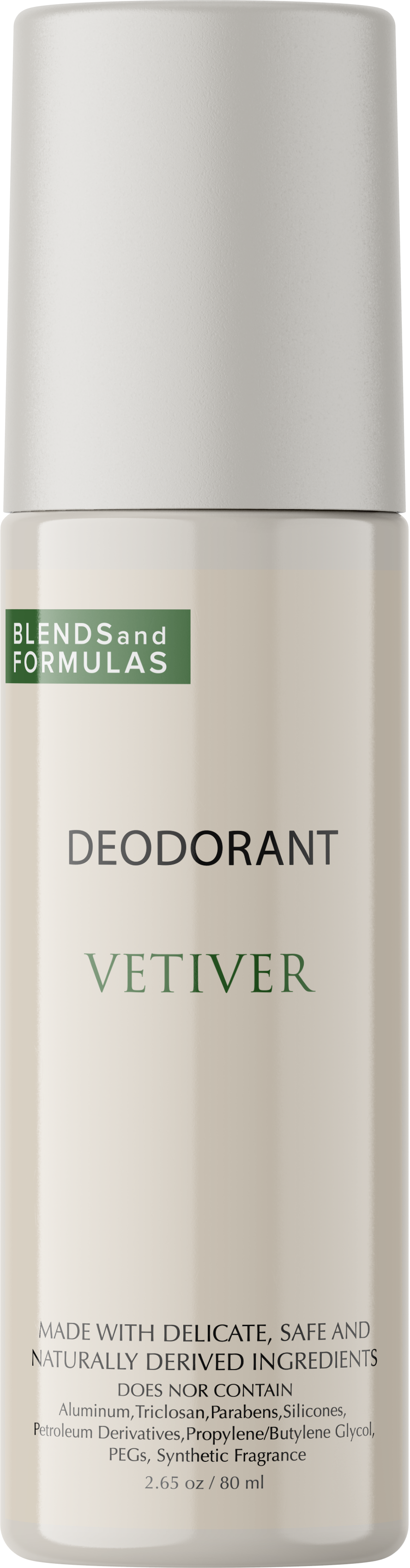 Natural Aluminum Free Deodorant Vetiver AHA BHA LHA Acids