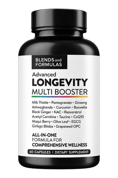 Blends and Formulas Advanced Longevity Multi Booster bottle, 60 capsules